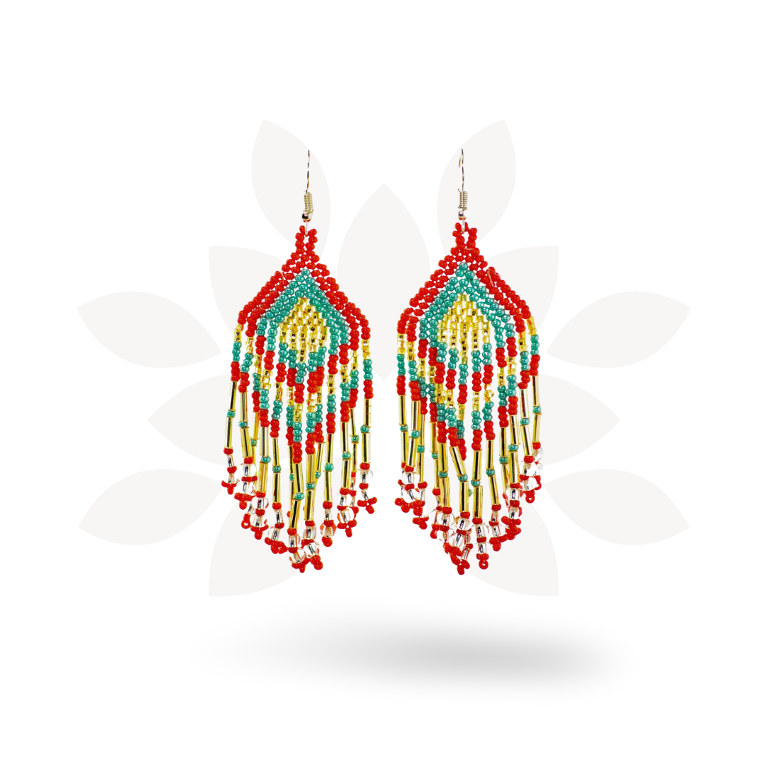 Alegria Seed Bead Peyote Stitch Earrings - Guatemala-Jewelry-David (GU)-Lumily MZ Fair Trade Nena & Co Hiptipico Novica Lucia's World emporium