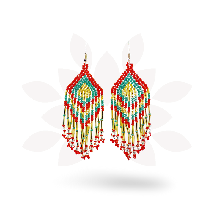 Alegria Seed Bead Peyote Stitch Earrings - Guatemala-Jewelry-David (GU)-Lumily MZ Fair Trade Nena &amp; Co Hiptipico Novica Lucia&