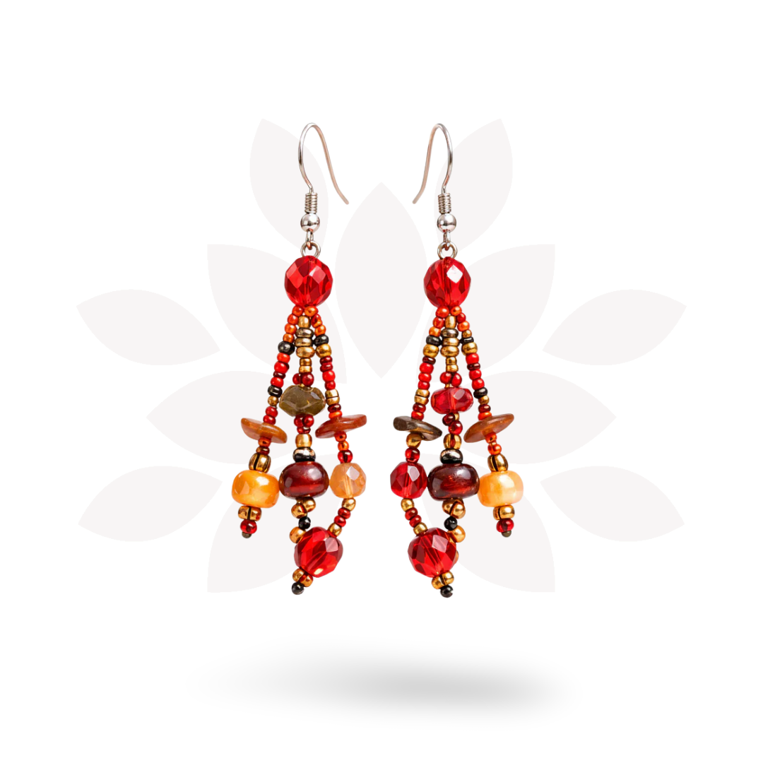 Luzy Seed Bead Crystal Dangly Earrings - Guatemala-Jewelry-Lumily-Lumily MZ Fair Trade Nena & Co Hiptipico Novica Lucia's World emporium