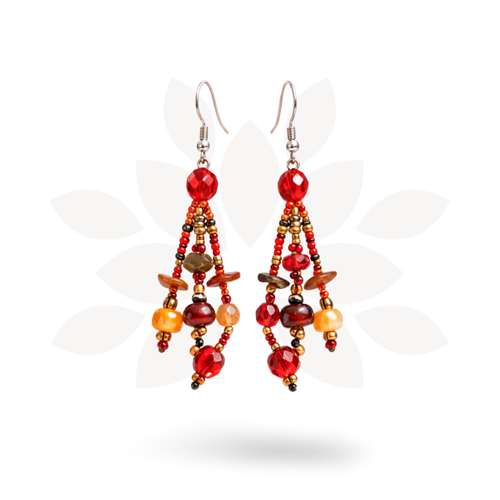 Luzy Seed Bead Crystal Dangly Earrings - Guatemala-Jewelry-Lumily-Lumily MZ Fair Trade Nena &amp; Co Hiptipico Novica Lucia&
