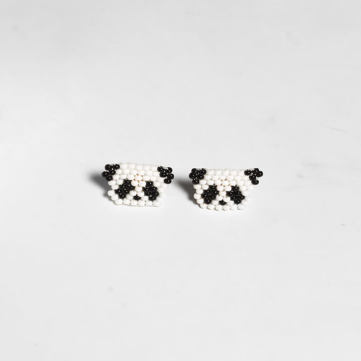 Safari Seed Bead Animal Stud Earrings - Mexico-Jewelry-Rebeca y Francisco (MX)-Panda-Lumily MZ Fair Trade Nena & Co Hiptipico Novica Lucia's World emporium