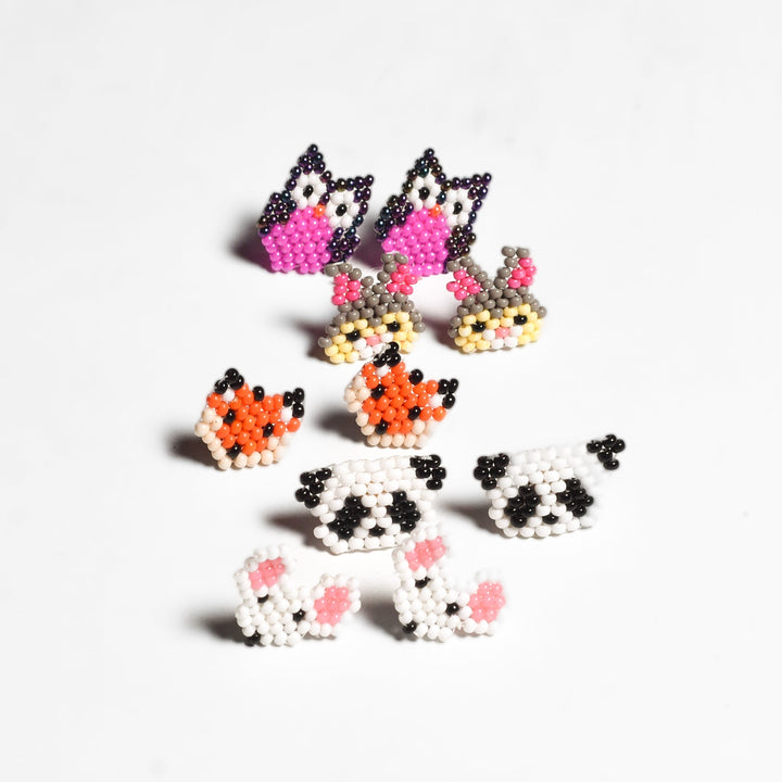 Safari Seed Bead Animal Earrings - Mexico-Jewelry-Rebeca y Francisco (MX)-Lumily MZ Fair Trade Nena & Co Hiptipico Novica Lucia's World emporium