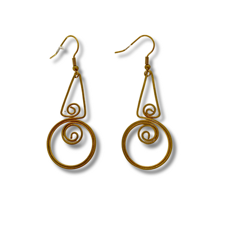 Highland Heritage Brass Wire Earrings - Thailand-Earrings-Pichayada (Nu Shop - TH)-Spiral-Lumily MZ Fair Trade Nena & Co Hiptipico Novica Lucia's World emporium