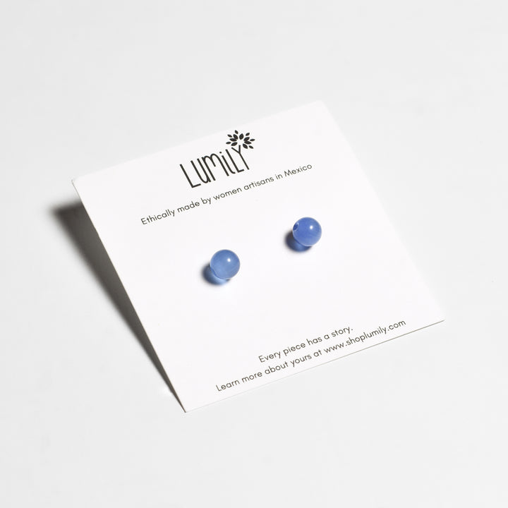 Semi-Precious Stone Studs Carded Earrings - Thailand-Earrings-Pichayada (Nu Shop - TH)-Lumily MZ Fair Trade Nena & Co Hiptipico Novica Lucia's World emporium