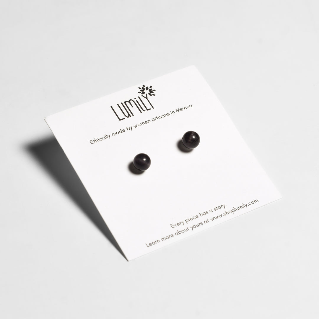 Semi-Precious Stone Studs Carded Earrings - Thailand-Earrings-Pichayada (Nu Shop - TH)-Lumily MZ Fair Trade Nena & Co Hiptipico Novica Lucia's World emporium