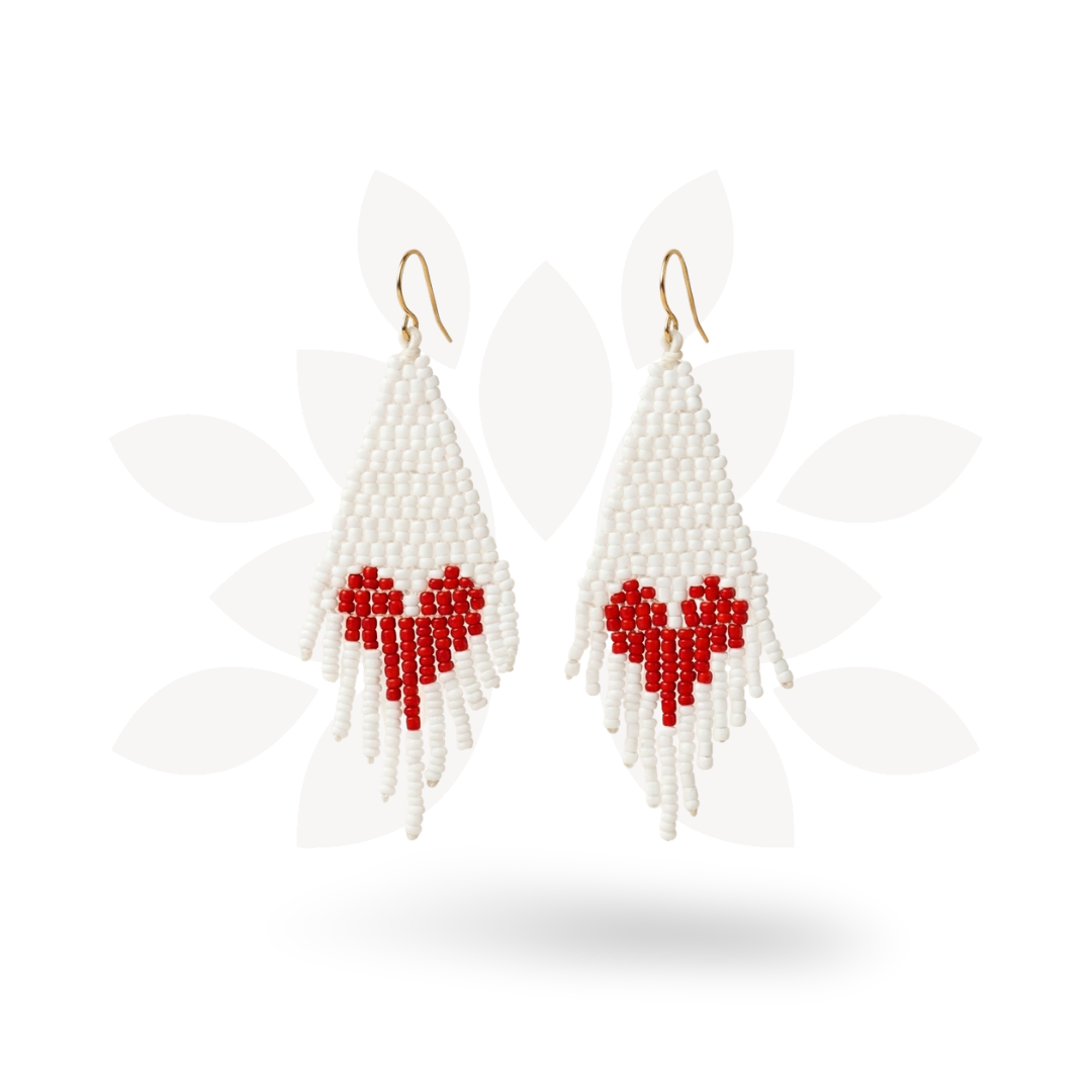 Heartfelt Valentine's Day Seed Bead Earrings - Thailand-Earrings-Lumily-Lumily MZ Fair Trade Nena & Co Hiptipico Novica Lucia's World emporium