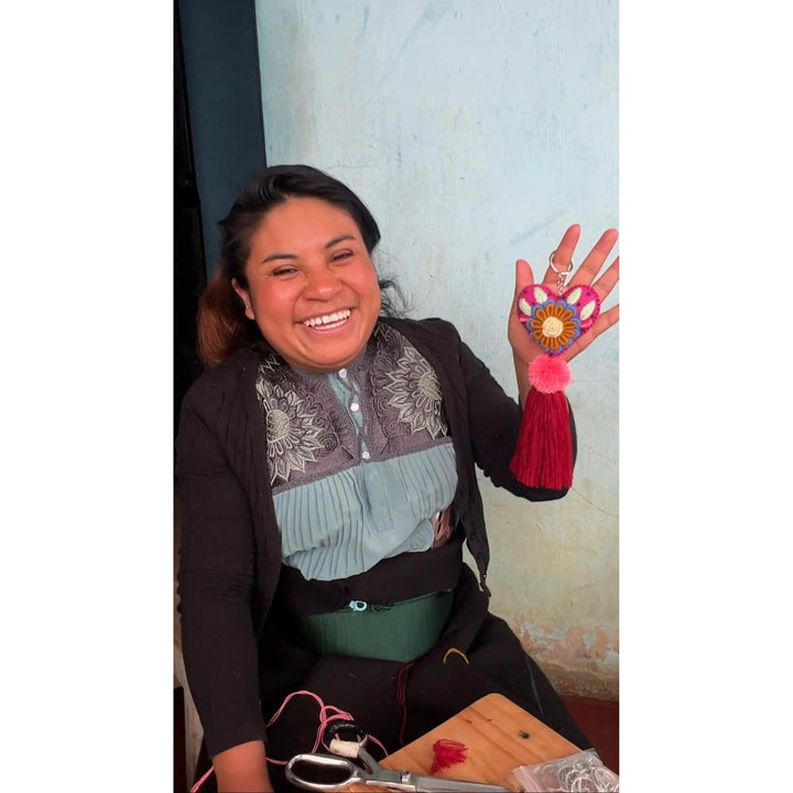 Rapture Embroidered Heart Love Handmade Key Chain | Zipper Pull - Mexico-Zipper Pulls-Rebeca y Francisco (Mexico)-Lumily MZ Fair Trade Nena & Co Hiptipico Novica Lucia's World emporium