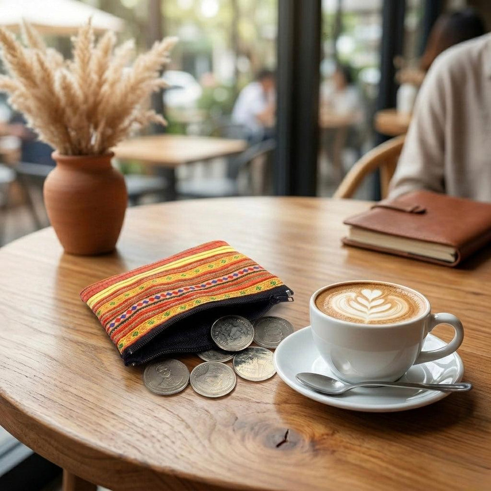 Embroidered Vintage Hmong Coin Purse - Thailand-Bags-Waree (Beautiful Bags - TH)-Lumily MZ Fair Trade Nena & Co Hiptipico Novica Lucia's World emporium