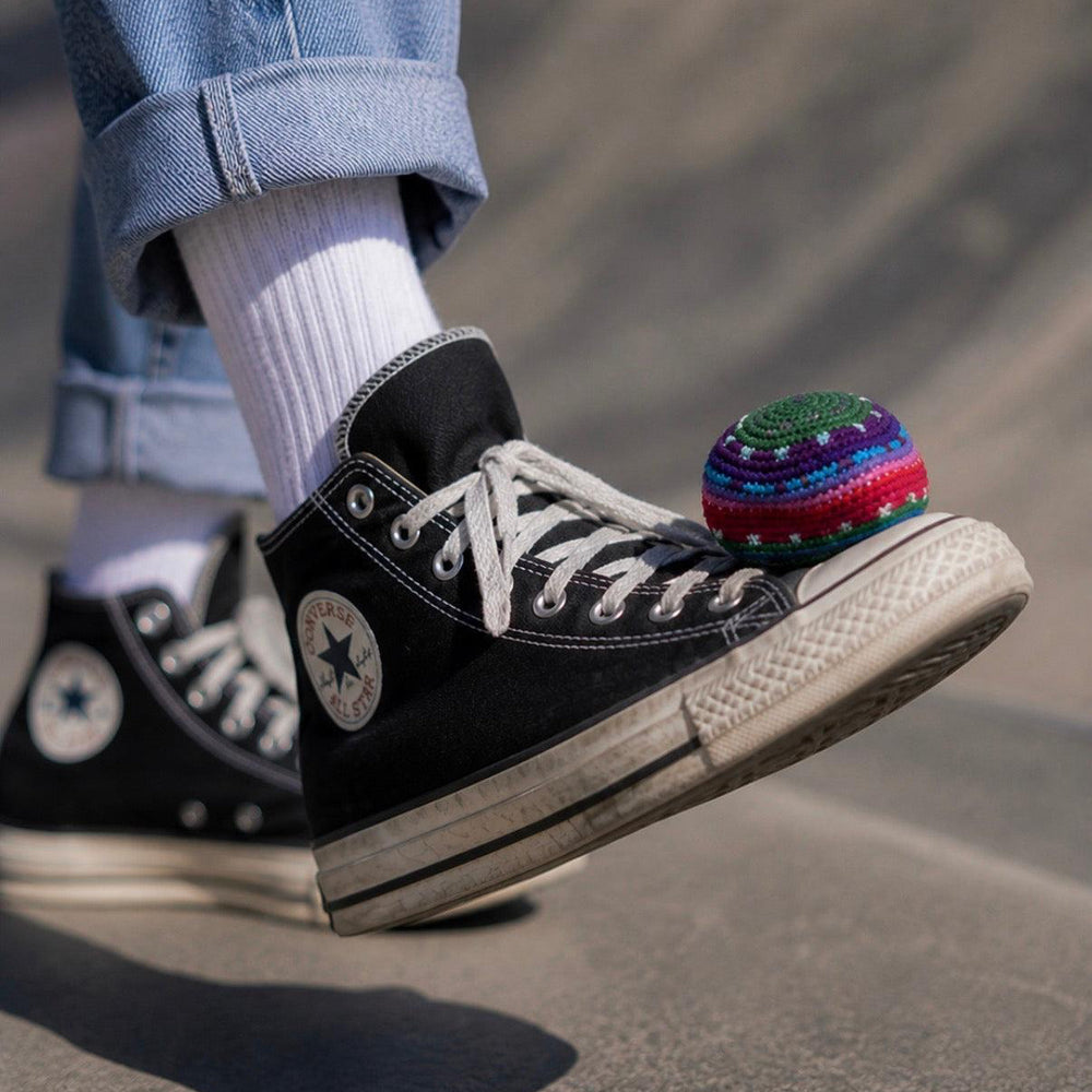 Knit Multicolor Hacky Sack Stress Ball Foot Sack Crochet - Guatemala / Mexico-Accessories-Juana (GU)-Lumily MZ Fair Trade Nena & Co Hiptipico Novica Lucia's World emporium
