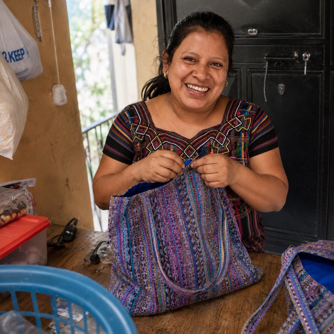 Up-cycled Corte Market Bag Tote - Guatemala