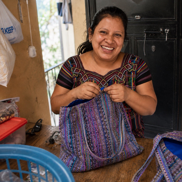Up-cycled Corte Market Bag Tote - Guatemala