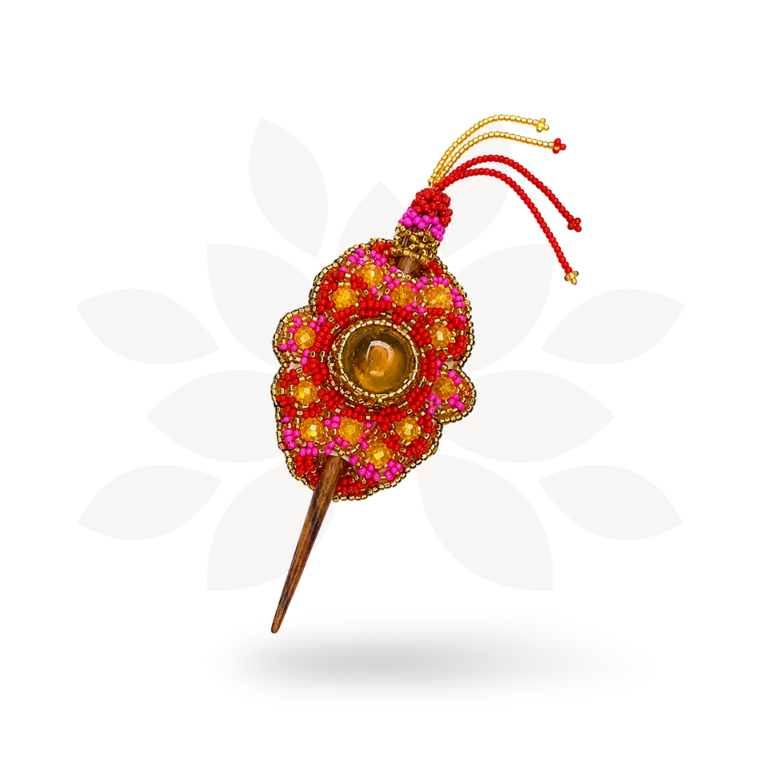 Michelle Seed Bead Hair Barrette - Guatemala-Accessories-Lumily-Lumily MZ Fair Trade Nena & Co Hiptipico Novica Lucia's World emporium