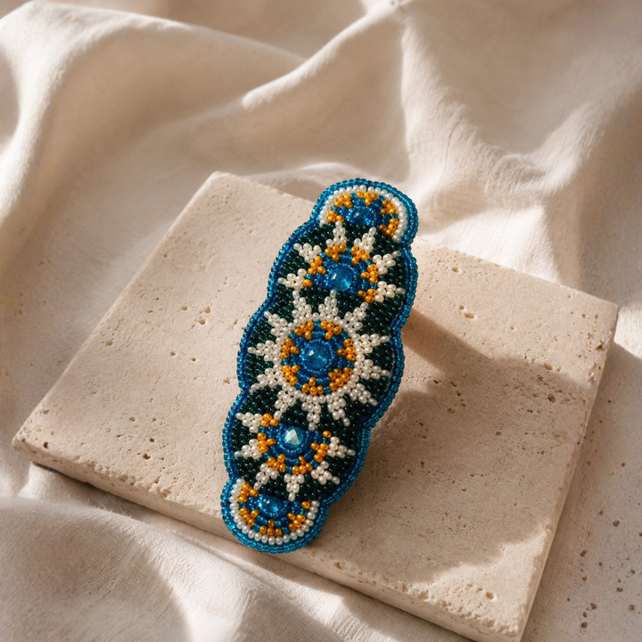 Andrea Seed Bead Boho Hair Barrette - Guatemala-Accessories-Lumily-Lumily MZ Fair Trade Nena &amp; Co Hiptipico Novica Lucia&
