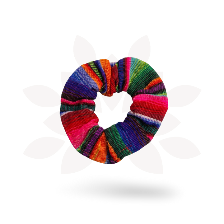 Hacienda Striped Multicolor Scrunchie - Guatemala-Accessories-Laura y Francisco (GU)-Lumily MZ Fair Trade Nena &amp; Co Hiptipico Novica Lucia&