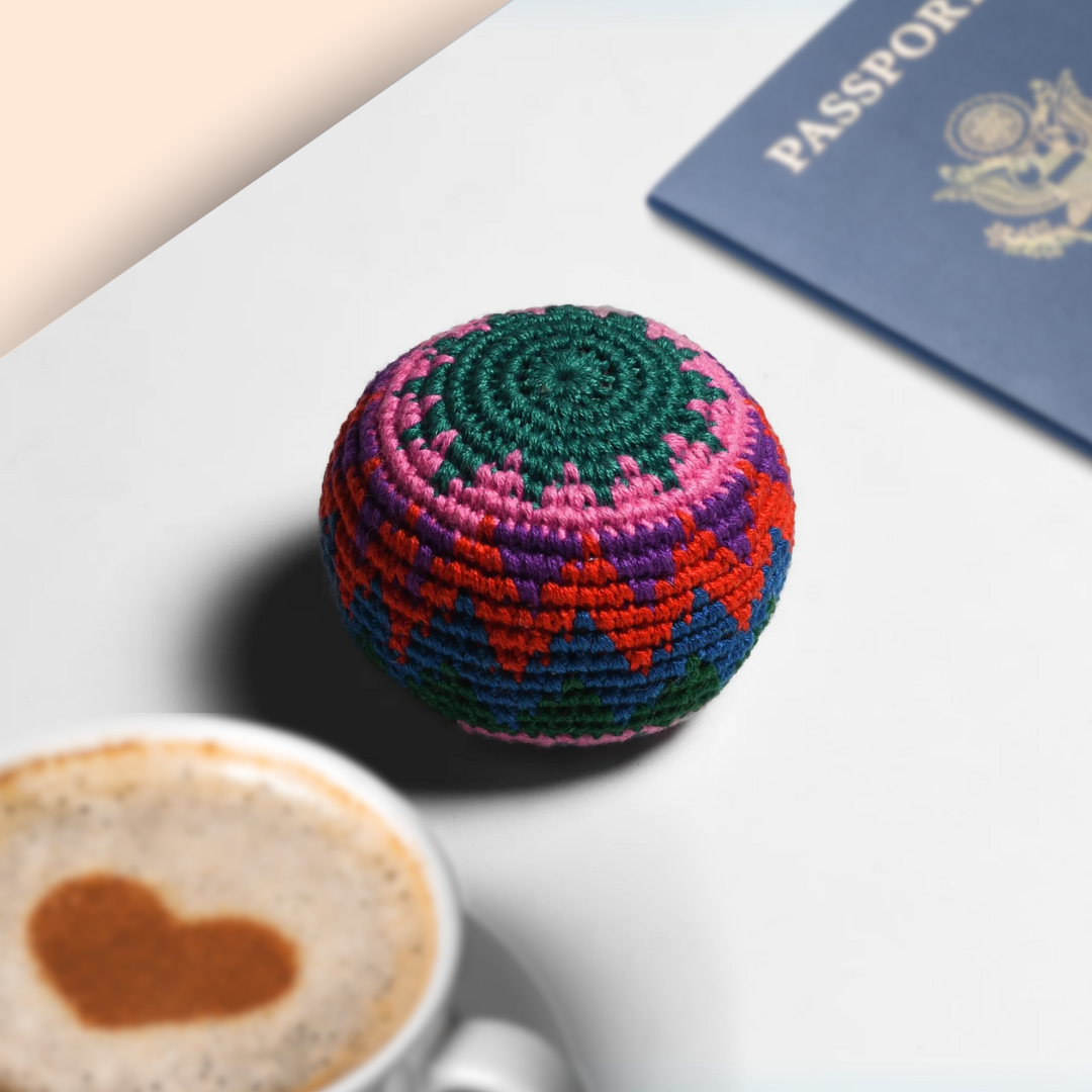 Crochet Multicolor Hacky Sack Stress Ball | Bocce Ball - Guatemala-Accessories-Juana (GU)-Lumily MZ Fair Trade Nena & Co Hiptipico Novica Lucia's World emporium