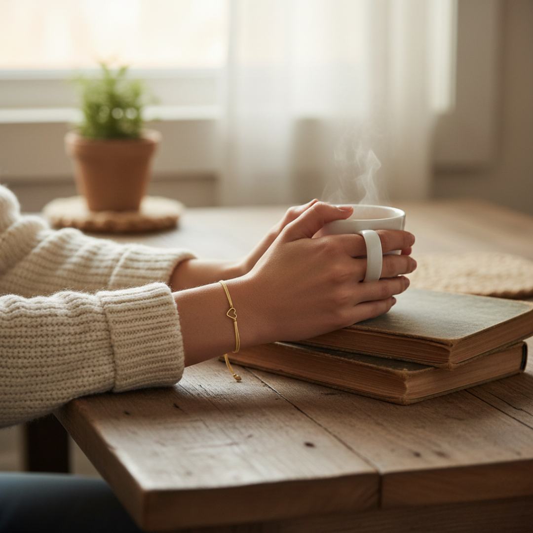 Heartstring Love Non-Tarnish Brass Heart Bracelet - Thailand-Bracelets-Lumily-Lumily MZ Fair Trade Nena & Co Hiptipico Novica Lucia's World emporium