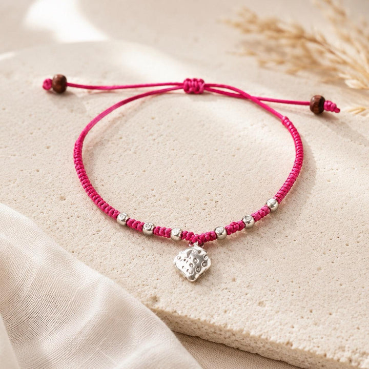 Hmong .925 Silver Charm Adjustable Bracelet Fair Trade - Thailand-Bracelets-Nu Shop-Red-Lumily MZ Fair Trade Nena &amp; Co Hiptipico Novica Lucia&