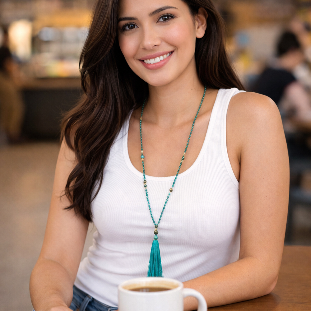 Sonia Tassel Bead Necklace - Thailand-Jewelry-Lumily-Lumily MZ Fair Trade Nena & Co Hiptipico Novica Lucia's World emporium