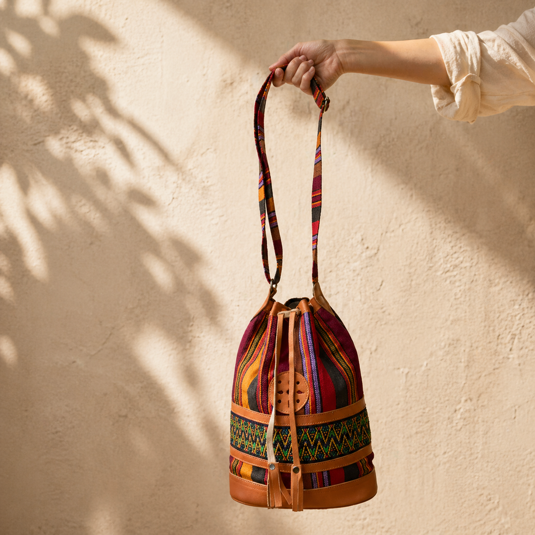 Anita Crossbody Adjustable Strap Boho Upcycled Purse - Guatemala