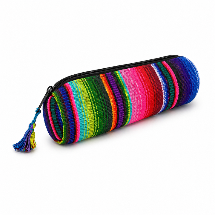 Hacienda Multicolor Sarape Pencil Case | Makeup Brush Bag - Guatemala