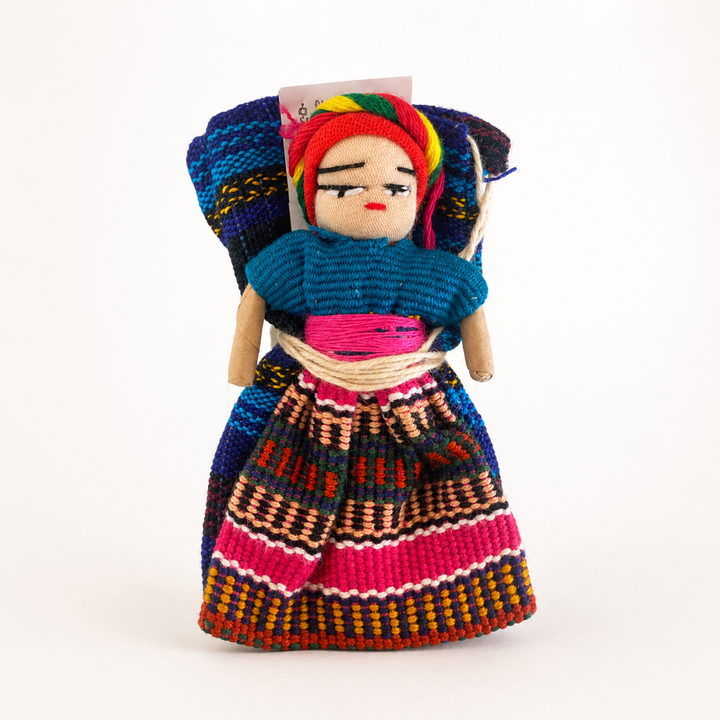 Worry Doll Ornament with Gift Bag + Story - Guatemala-Decor-Enrique (Artesanias Gonzalez - GU)-Lumily MZ Fair Trade Nena &amp; Co Hiptipico Novica Lucia&
