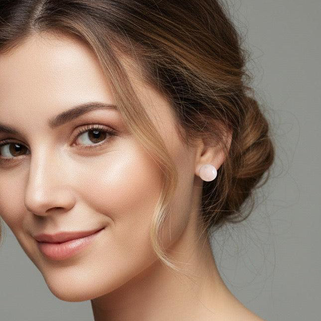 Semi-Precious Stone Studs Carded Earrings - Thailand-Earrings-Pichayada (Nu Shop - TH)-Lumily MZ Fair Trade Nena & Co Hiptipico Novica Lucia's World emporium