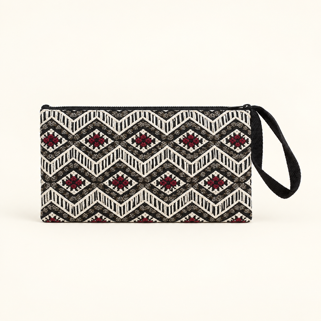 Sarita Hmong Embroidered Wristlet | Colorful Artisan Clutch – Thailand