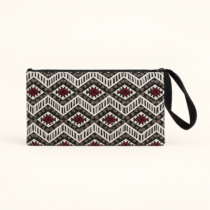 Sarita Hmong Embroidered Wristlet | Colorful Artisan Clutch – Thailand