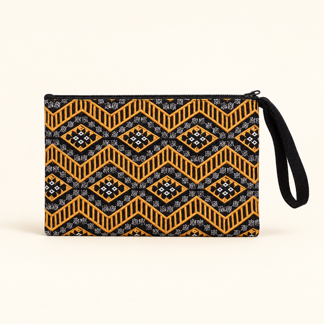 Sarita Hmong Embroidered Wristlet | Colorful Artisan Clutch – Thailand