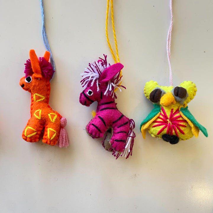 Tiny Wool Mini Animal Set of 6 Handmade Ornaments - Mexico-Decor-ABIGAIL (ARTESANÍAS CHONETIK - MX)-Lumily MZ Fair Trade Nena & Co Hiptipico Novica Lucia's World emporium
