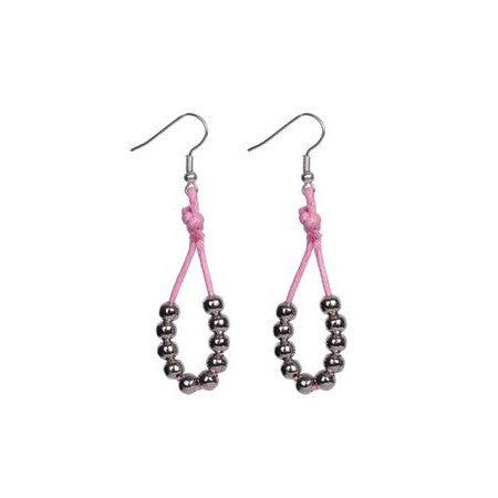 Drop Wax String Pearl and Metal Earrings - Thailand-Nu Shop-Pink-Lumily MZ Fair Trade Nena & Co Hiptipico Novica Lucia's World emporium