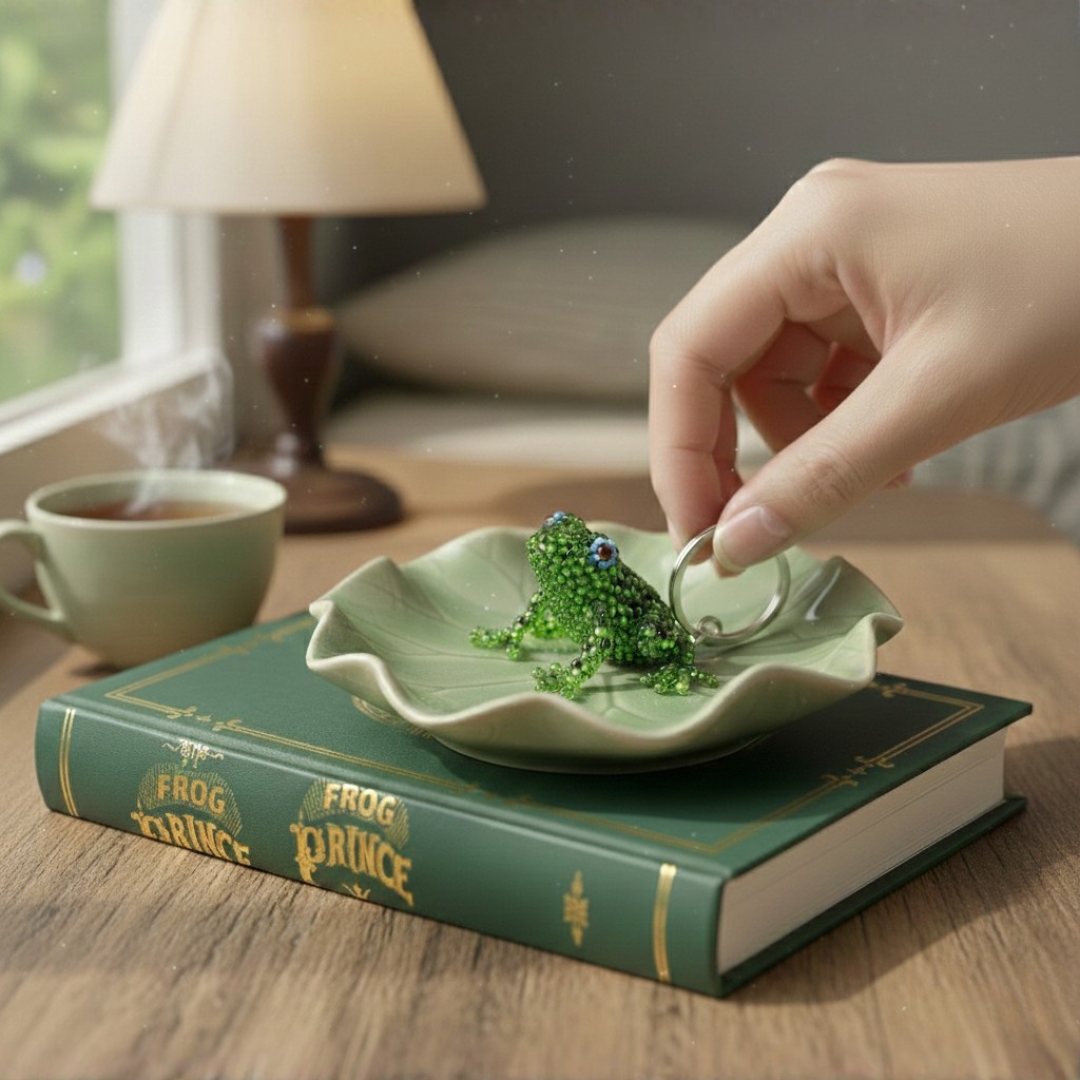 Frog Seed Bead Keychain - Mexico-Keychains-Pascuala (MX)-Lumily MZ Fair Trade Nena & Co Hiptipico Novica Lucia's World emporium