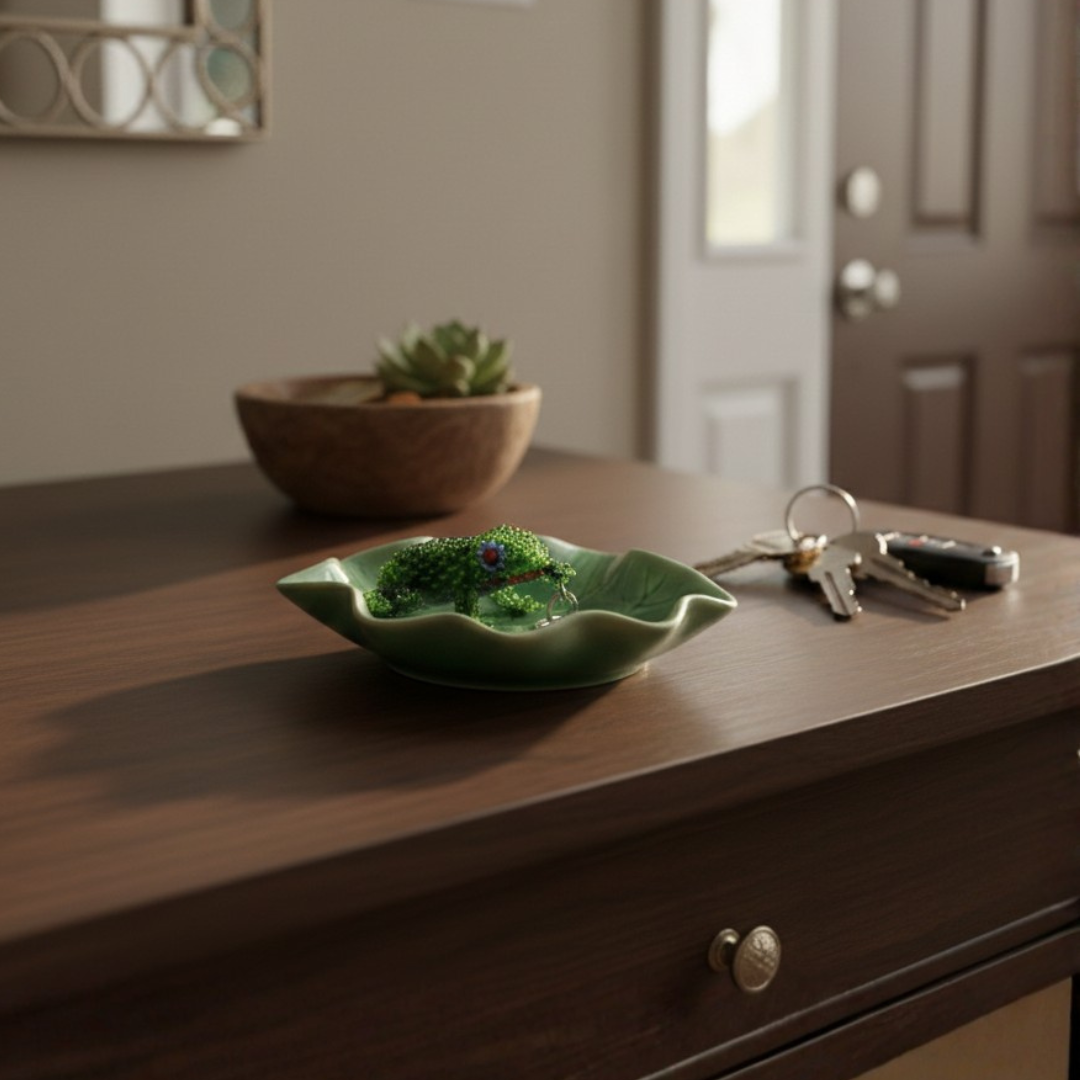 Frog Seed Bead Keychain - Mexico-Keychains-Pascuala (MX)-Lumily MZ Fair Trade Nena & Co Hiptipico Novica Lucia's World emporium