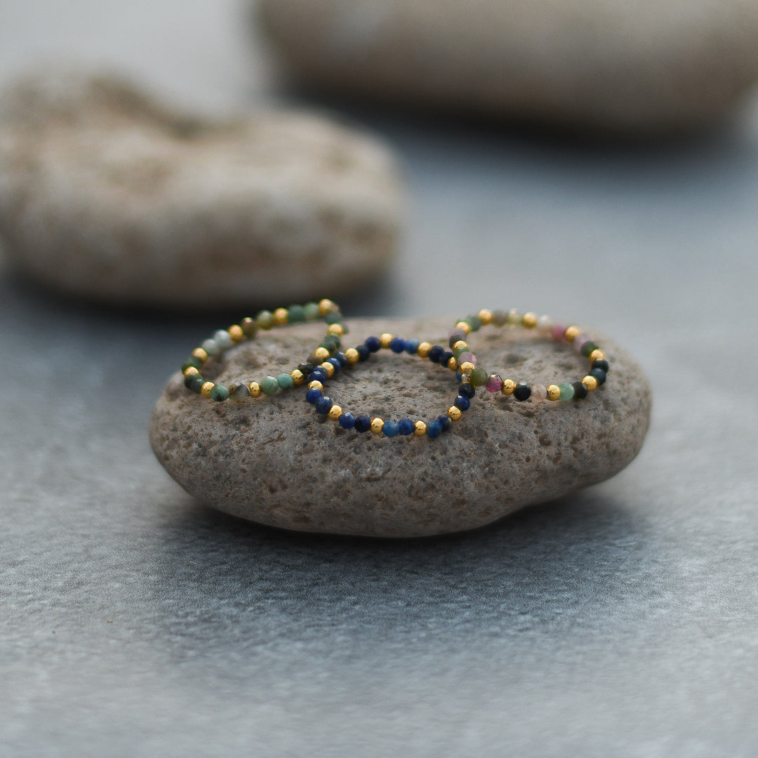 Multi-Stone Gemstone Bead Elastic Ring - Thailand-Jewelry-Arunee (Tontor - TH)-Lumily MZ Fair Trade Nena & Co Hiptipico Novica Lucia's World emporium