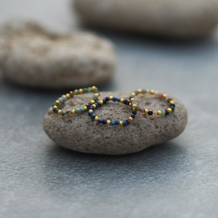 Multi-Stone Gemstone Bead Elastic Ring - Thailand-Jewelry-Arunee (Tontor - TH)-Lumily MZ Fair Trade Nena & Co Hiptipico Novica Lucia's World emporium