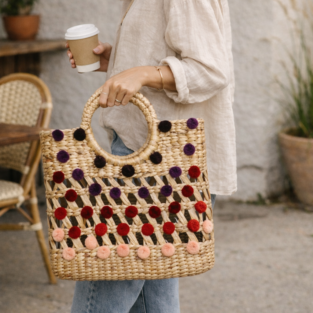Water Hyacinth Boho Bag Collection (Medium) - Thailand-Bags-Lumily-Lumily MZ Fair Trade Nena &amp; Co Hiptipico Novica Lucia&