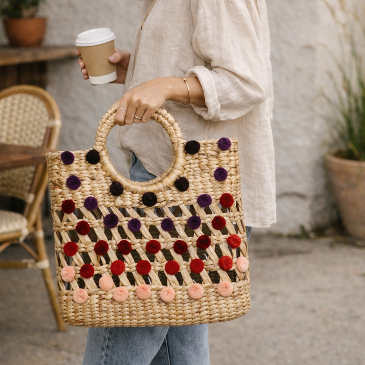 Water Hyacinth Boho Bag Collection (Medium) - Thailand-Bags-Lumily-Lumily MZ Fair Trade Nena &amp; Co Hiptipico Novica Lucia&