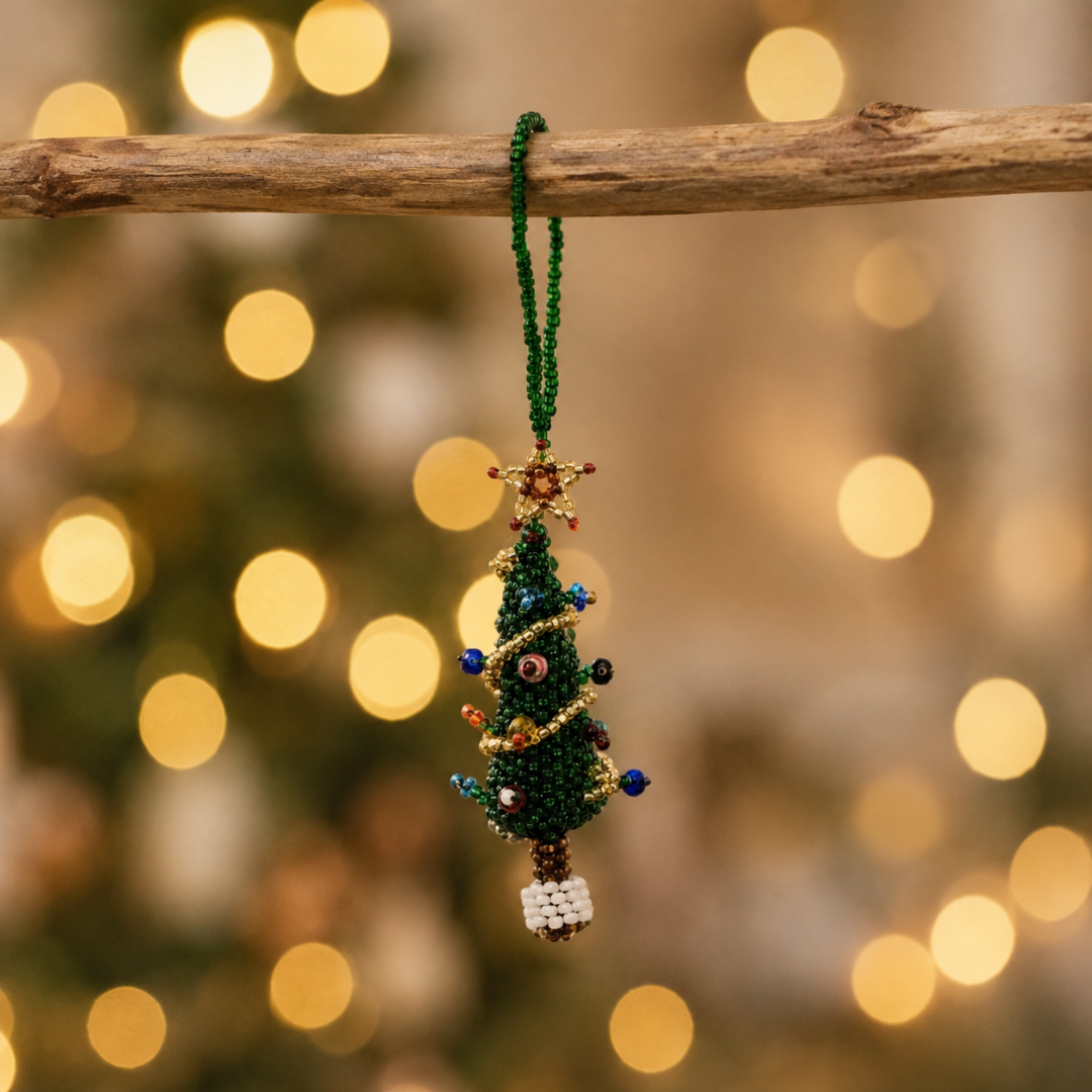 Tree Seed Bead Ornament - Guatemala-Decor-Yulisa (Galería Artes Chávez - GU)-Lumily MZ Fair Trade Nena &amp; Co Hiptipico Novica Lucia&