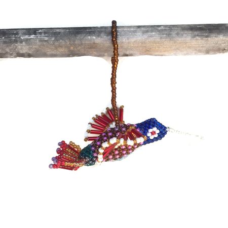Hummingbird Seed Bead Ornament - Guatemala-Lumily-Lumily MZ Fair Trade Nena & Co Hiptipico Novica Lucia's World emporium