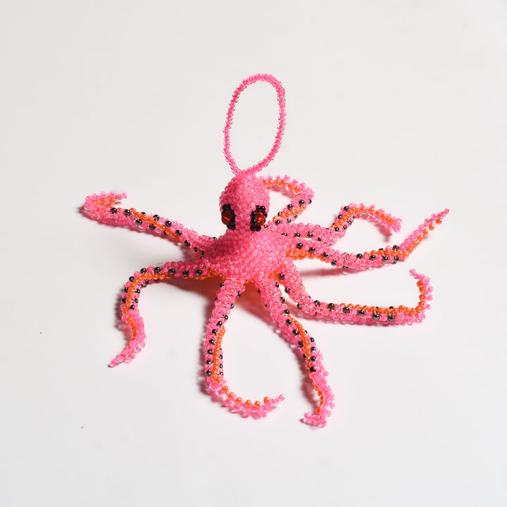 Octopus Seed Bead Ornament - Guatemala-Decor-Yulisa (Galería Artes Chávez - GU)-Lumily MZ Fair Trade Nena & Co Hiptipico Novica Lucia's World emporium