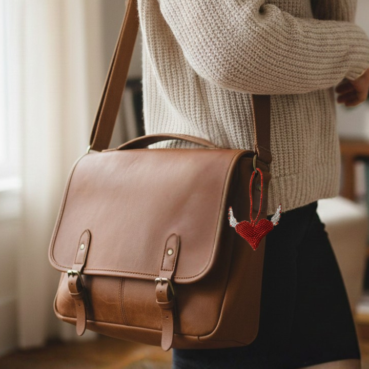 Flying Heart Seed Bead Artisan Made Ornament - Guatemala-Decor-Lumily-Lumily MZ Fair Trade Nena & Co Hiptipico Novica Lucia's World emporium