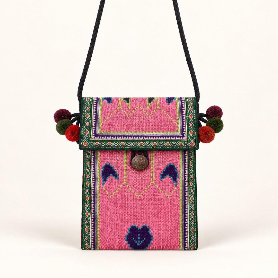 One-of-a-Kind Upcycled Hmong Textile Crossbody Bag – Thailand