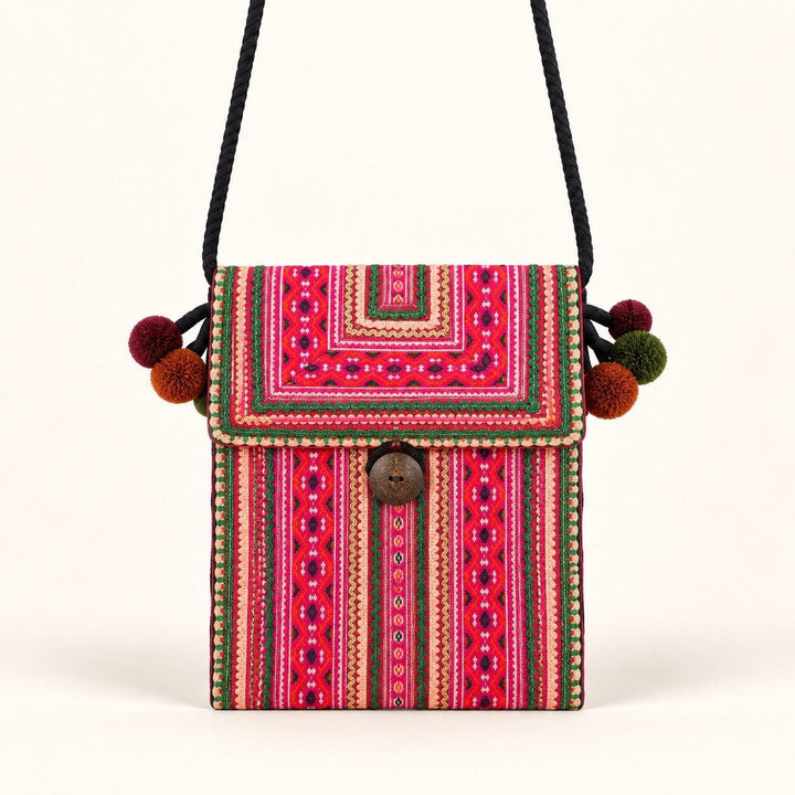 One-of-a-Kind Upcycled Hmong Textile Crossbody Bag – Thailand