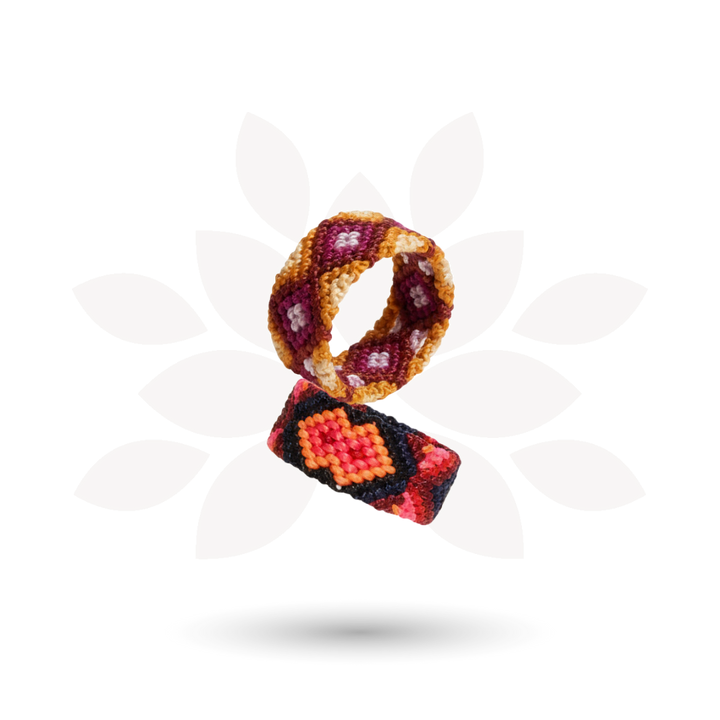 Friendship Macrame Woven Ring - Mexico-Jewelry-Rebeca y Francisco (Mexico)-Lumily MZ Fair Trade Nena & Co Hiptipico Novica Lucia's World emporium