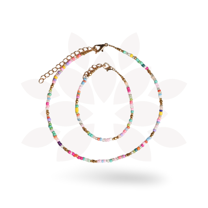 Veranda Beaded Choker and Bracelet Set - Thailand-Necklace-Pichayada (Nu Shop - TH)-Lumily MZ Fair Trade Nena &amp; Co Hiptipico Novica Lucia&