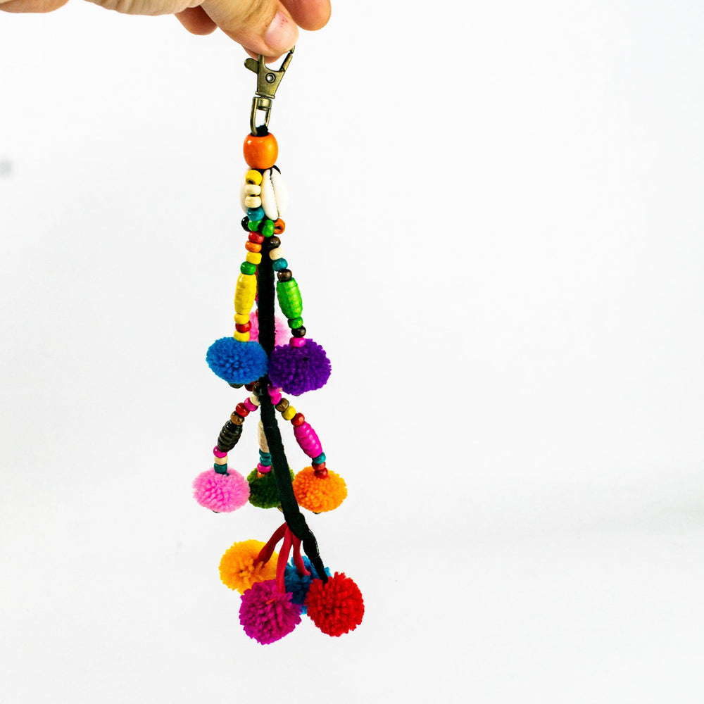 Cascade Pom Pom Zipper Pull | Keychain - Thailand-Zipper Pulls-Saowani (Nee Joy Shop - TH)-Lumily MZ Fair Trade Nena & Co Hiptipico Novica Lucia's World emporium