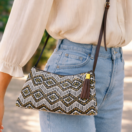 Geometric Crossbody Embroidered Bag - Thailand-Bags-Ae (Thailand)-Lumily MZ Fair Trade Nena &amp; Co Hiptipico Novica Lucia&