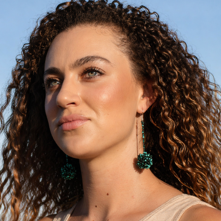 Luna Seed Bead Sphere Drop Earrings – Guatemala-Jewelry-Lumily-Lumily MZ Fair Trade Nena &amp; Co Hiptipico Novica Lucia&