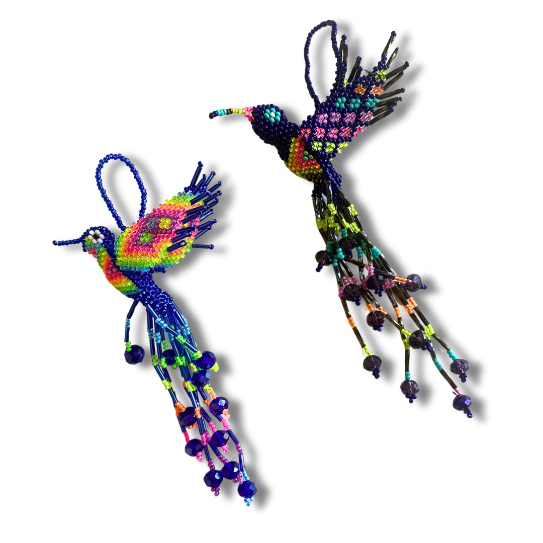 Large Hummingbird Seed Bead Ornament - Guatemala-Decor-Yulisa (Galería Artes Chávez - GU)-Tone 4-Lumily MZ Fair Trade Nena & Co Hiptipico Novica Lucia's World emporium