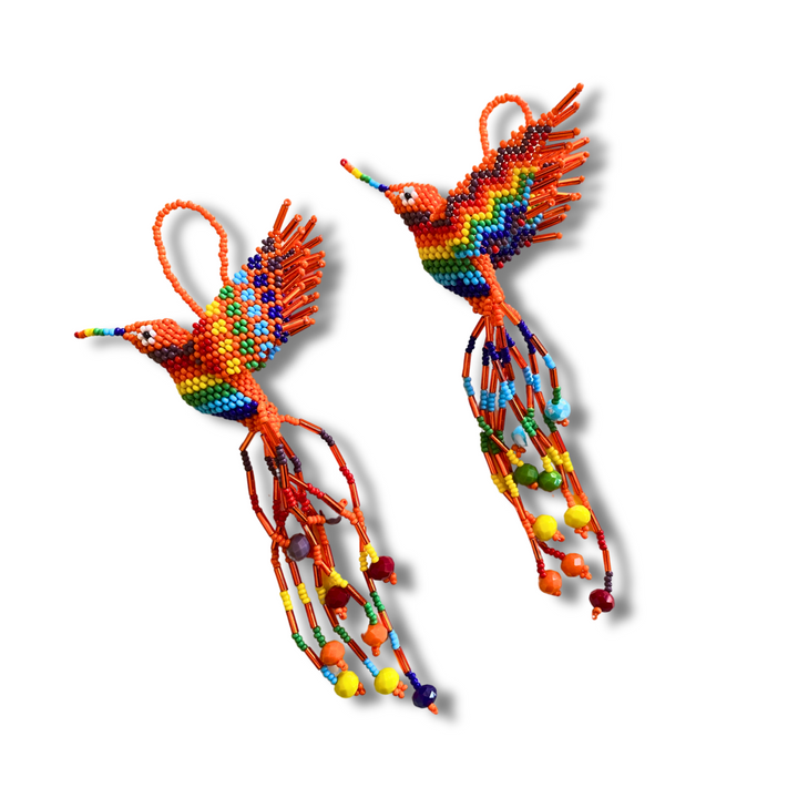 Large Hummingbird Seed Bead Ornament - Guatemala-Decor-Yulisa (Galería Artes Chávez - GU)-Tone 5-Lumily MZ Fair Trade Nena & Co Hiptipico Novica Lucia's World emporium